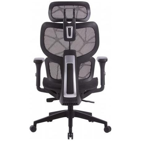 Irodai forgószék, hálós ülőlap és háttámla, fekete műanyag lábkereszt, "Humantech", fekete