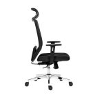 Irodai forgószék, fekete hálós háttámla, fekete szövet ülőlap, krómozott lábkereszt, "Edge"