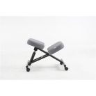 Térdeplőszék, gázliftes, szürke szövetborítás, fekete fém váz