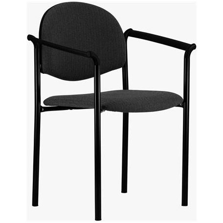 Tárgyalószék, szövetborítás, fekete acélváz, műanyag karfa, "Laguna", fekete