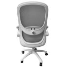 Irodai forgószék, szürke hálós háttámla, szövet ülőlap, fehér műanyag váz és lábkereszt,"Kea"