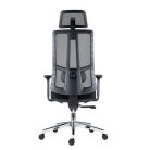 Irodai forgószék, fekete hálós háttámla, szövet ülőlap, állítható dőlésszögű fejtámla, krómozott lábkereszt,"Ruben"