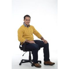   MAYAH Irodai szék, karfás, fekete szövetborítás, feszített hálós háttámla, fekete lábkereszt, MAYAH "Fun"