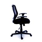 MAYAH Irodai szék, karfás, fekete szövetborítás, feszített hálós háttámla, fekete lábkereszt, MAYAH "Fun"