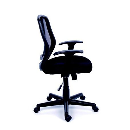 MAYAH Irodai szék, karfás, fekete szövetborítás, feszített hálós háttámla, fekete lábkereszt, MAYAH "Fun"