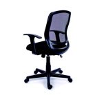 MAYAH Irodai szék, karfás, fekete szövetborítás, feszített hálós háttámla, fekete lábkereszt, MAYAH "Fun"