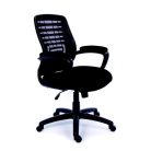 MAYAH Irodai szék, karfás, fekete szövetborítás, hálós háttámla, fekete lábkereszt, MAYAH "Smart"