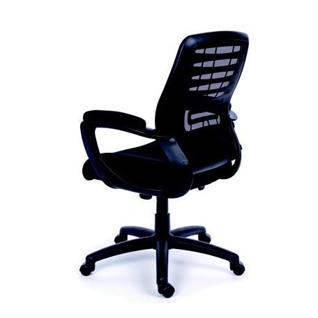 MAYAH Irodai szék, karfás, fekete szövetborítás, hálós háttámla, fekete lábkereszt, MAYAH "Smart"