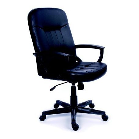 MAYAH Főnöki szék, hintamechanikával, fekete bonded bőrborítás, fekete lábkereszt, MAYAH "Boss"