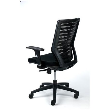 MAYAH Irodai szék, fekete szövetborítás, feszített hálós háttámla, fekete lábkereszt, MAYAH "Superstar"