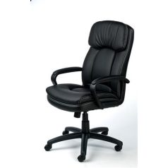   MAYAH Főnöki szék, hintamechanikával, fekete műbőrborítás, fekete lábkereszt, MAYAH "Duke"
