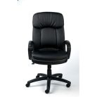 MAYAH Főnöki szék, hintamechanikával, fekete műbőrborítás, fekete lábkereszt, MAYAH "Duke"