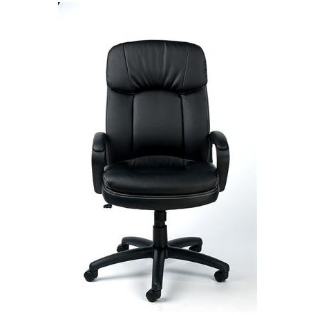 MAYAH Főnöki szék, hintamechanikával, fekete műbőrborítás, fekete lábkereszt, MAYAH "Duke"