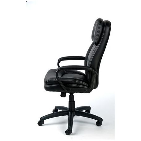 MAYAH Főnöki szék, hintamechanikával, fekete műbőrborítás, fekete lábkereszt, MAYAH "Duke"