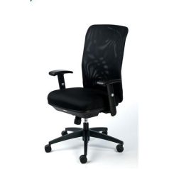   MAYAH Irodai szék, karfás, fekete szövetborítás, feszített hálós háttámla,fekete lábkereszt, MAYAH "Jumpy"