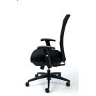 MAYAH Irodai szék, karfás, fekete szövetborítás, feszített hálós háttámla,fekete lábkereszt, MAYAH "Jumpy"