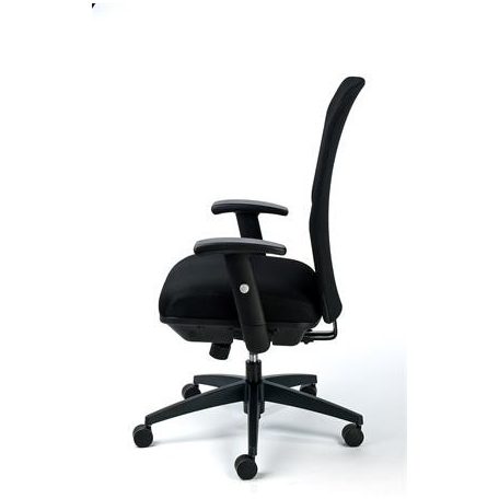 MAYAH Irodai szék, karfás, fekete szövetborítás, feszített hálós háttámla,fekete lábkereszt, MAYAH "Jumpy"