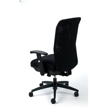 MAYAH Irodai szék, karfás, fekete szövetborítás, feszített hálós háttámla,fekete lábkereszt, MAYAH "Jumpy"