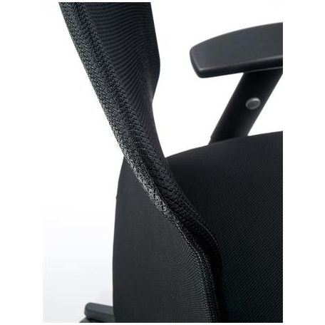 MAYAH Irodai szék, karfás, fekete szövetborítás, feszített hálós háttámla,fekete lábkereszt, MAYAH "Jumpy"