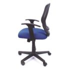 MAYAH Irodai szék, karfás, kék szövetborítás, feszített hálós háttámla, fekete lábkereszt, MAYAH "Fun"