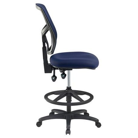 MAYAH Irodai szék, sötétkék szövetborítás, feszített hálós háttámla, fekete lábkereszt, MAYAH "Matrix", sötétkék