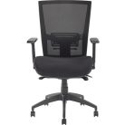 MAYAH Irodai szék, karfás, fekete szövetborítás, feszített hálós háttámla, fekete lábkereszt, MAYAH "Radar III", fekete