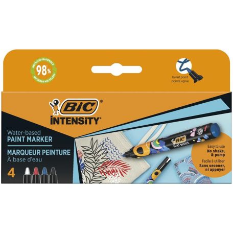 BIC Dekormarker készlet, 1,5 - 2,3 mm, BIC "Paint marker", 4 különböző élénk szín