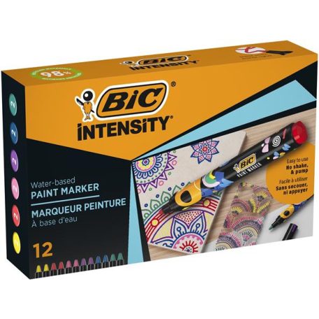 BIC Dekormarker készlet, 1,5 - 2,3 mm, BIC "Paint marker", 12 különböző élénk szín