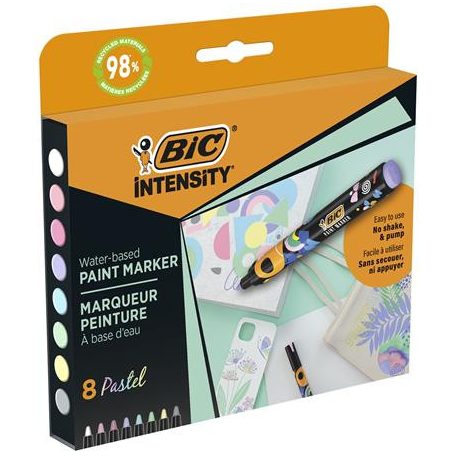 BIC Dekormarker készlet, 1,5 - 2,3 mm, BIC "Paint marker", 8 különböző pasztell szín