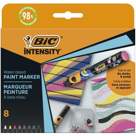 BIC Dekormarker készlet, 1,5 - 2,3 mm, BIC "Paint marker", 8 különböző élénk szín