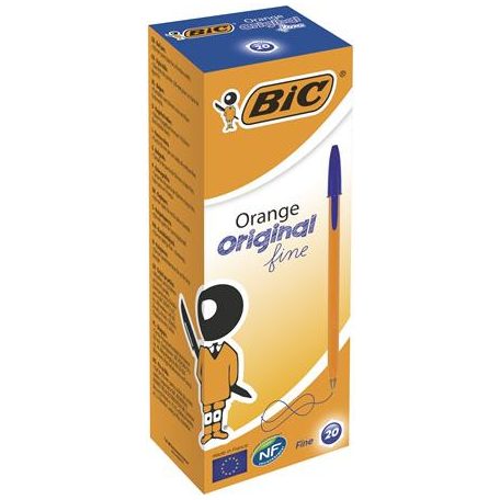 BIC Golyóstoll, 0,3 mm, kupakos, BIC "Orange Original Fine", kék