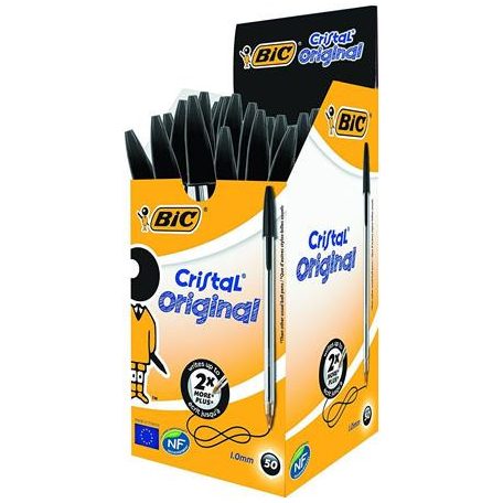BIC Golyóstoll, 0,32 mm, kupakos, BIC "Cristal Original", fekete