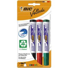   BIC Flipchart- és táblamarker készlet, 1,4 mm, kúpos, BIC" Velleda ecolutions", 4 különböző szín