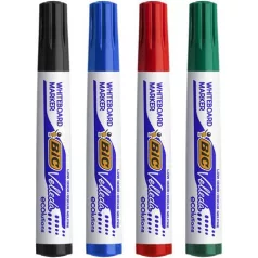   BIC Flipchart- és táblamarker készlet, 1,4 mm, kúpos, BIC" Velleda ecolutions", 4 különböző szín
