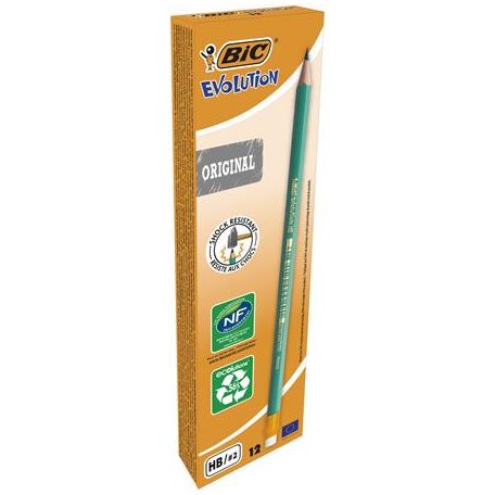 BIC Grafitceruza radírral, HB, hatszögletű, BIC "Evolution Original"