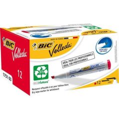   BIC Flipchart- és táblamarker, 1,1-5,6 mm, vágott, BIC "Velleda ecolutions", piros