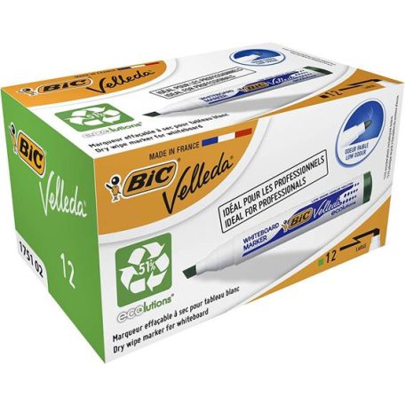 BIC Flipchart- és táblamarker, 1,1-5,6 mm, vágott, BIC "Velleda ecolutions", zöld