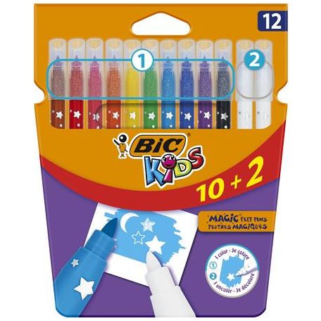 BIC Filctoll készlet, BIC KIDS "Magic", 10+2 különböző szín