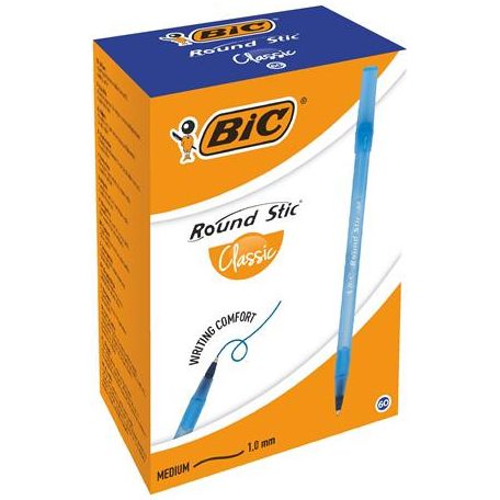 BIC Golyóstoll, 0,32 mm, kupakos, BIC "Round Stic Classic", kék