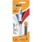 BIC Golyóstoll, háromszínű, nyomósirónnal egyben, BIC "4 Colours" + grafitbél