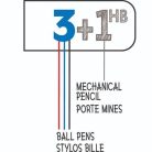 BIC Golyóstoll, háromszínű, nyomósirónnal egyben, BIC "4 Colours" + grafitbél