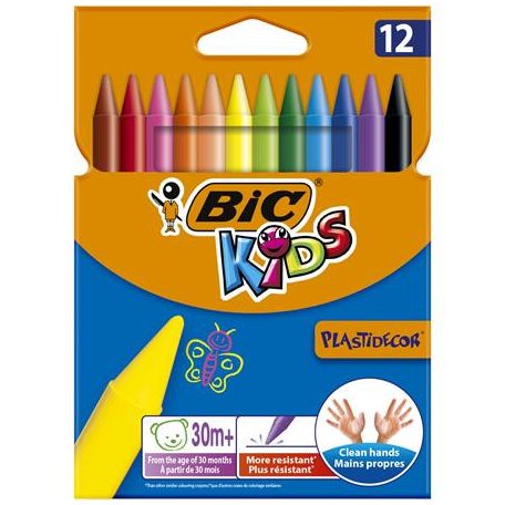 BIC Zsírkréta, BIC KIDS "PlastiDecor", 12 különböző szín