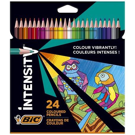 BIC Színes ceruza készlet, háromszögletű, BIC "Intensity Up", 24 különböző szín