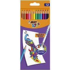   BIC Színes ceruza készlet, BIC "Evolution Illusion", 12 különböző szín