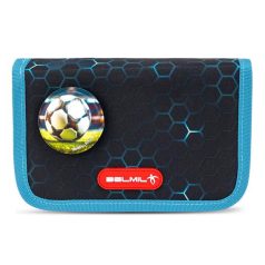   BELMIL Tolltartó, klapnis, cipzáras, BELMIL "Kick the Ball", fekete- kék, foci