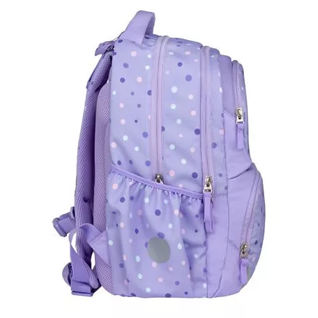 BELMIL Iskolatáska, cipzáras, BELMIL "Maxi Pack Purple Dots", lila pöttyös