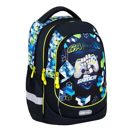 BELMIL Iskolatáska, cipzáras, BELMIL "Leisure Plus Pixel Cube Game", pixel mintás