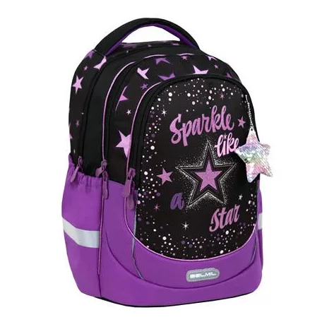 BELMIL Iskolatáska, cipzáras, BELMIL "Leisure Plus Sparkle like a Star", csillagok
