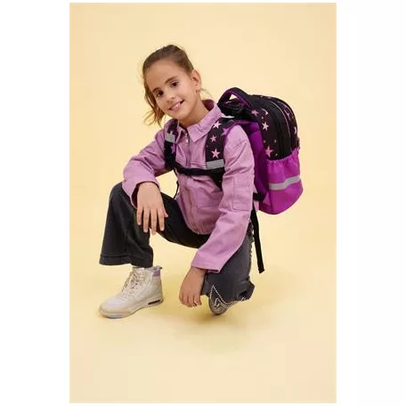 BELMIL Iskolatáska, cipzáras, BELMIL "Leisure Plus Sparkle like a Star", csillagok