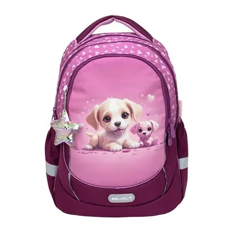 BELMIL Iskolatáska, cipzáras, BELMIL "Leisure Plus Puppy Love", kutyusok